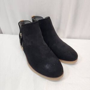 Dr Scholls T Astir Bootie Shoes Black Womens Size 8M Side Zip Ankle